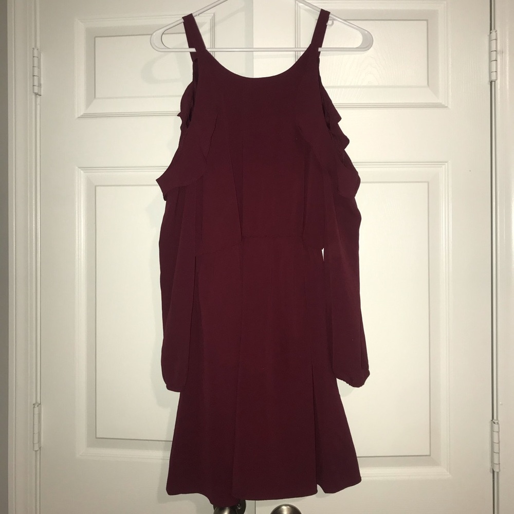 Maroon Ruffle Dress - Picture 2 of 5
